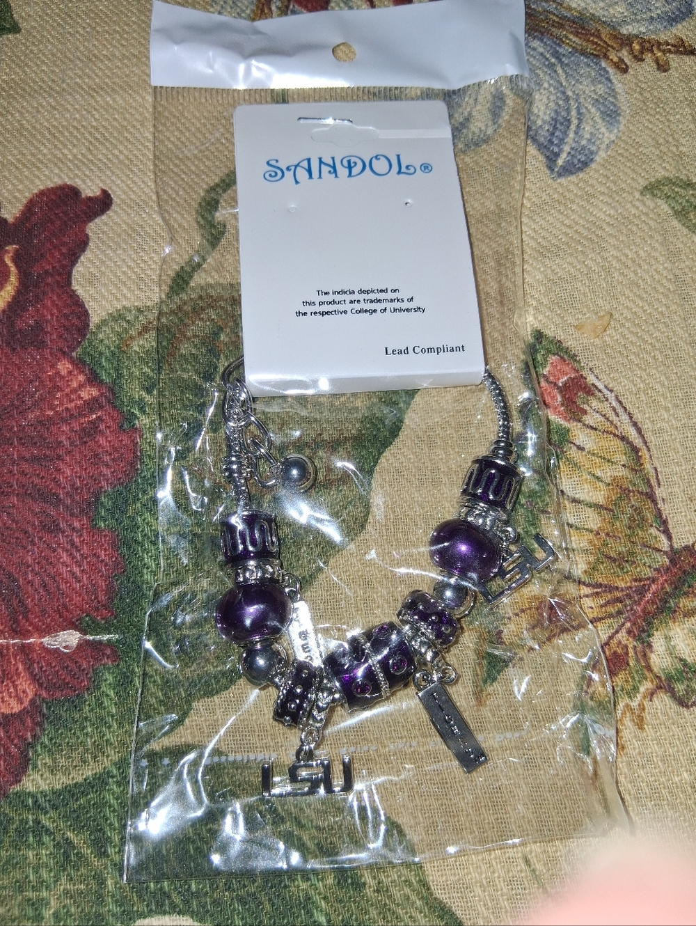 LSU Tigers Charm Bracelet